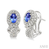 OVAL SHAPE GEMSTONE & DIAMOND EARRINGS