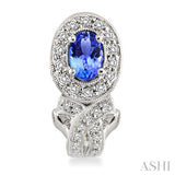 OVAL SHAPE GEMSTONE & DIAMOND EARRINGS