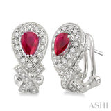 PEAR SHAPE GEMSTONE & DIAMOND EARRINGS