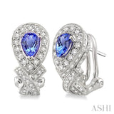 PEAR SHAPE GEMSTONE & DIAMOND EARRINGS