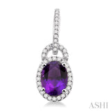OVAL SHAPE GEMSTONE & DIAMOND EARRINGS