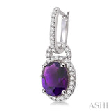 OVAL SHAPE GEMSTONE & DIAMOND EARRINGS