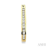 CHANNEL SET DIAMOND HOOP EARRINGS