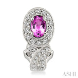 OVAL SHAPE GEMSTONE & DIAMOND EARRINGS