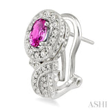 OVAL SHAPE GEMSTONE & DIAMOND EARRINGS