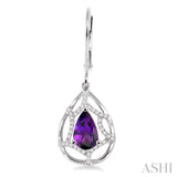 PEAR SHAPE GEMSTONE & DIAMOND EARRINGS