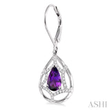 PEAR SHAPE GEMSTONE & DIAMOND EARRINGS