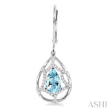 PEAR SHAPE GEMSTONE & DIAMOND EARRINGS