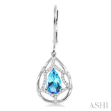 PEAR SHAPE GEMSTONE & DIAMOND EARRINGS