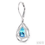 PEAR SHAPE GEMSTONE & DIAMOND EARRINGS