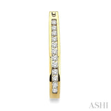 CHANNEL SET DIAMOND HOOP EARRINGS