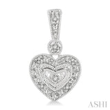 SILVER HEART SHAPE DIAMOND EARRINGS