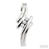 SILVER CHANNEL SET DIAMOND EARRINGS