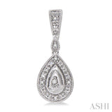 PEAR SHAPE SILVER DIAMOND EARRINGS