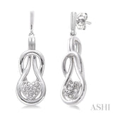 SILVER INFINITY HEART SHAPE DIAMOND EARRINGS
