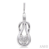 SILVER INFINITY HEART SHAPE DIAMOND EARRINGS