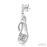 SILVER INFINITY HEART SHAPE DIAMOND EARRINGS