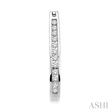 CHANNEL SET DIAMOND HOOP EARRINGS