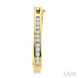 CHANNEL SET DIAMOND HOOP EARRINGS