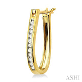 CHANNEL SET DIAMOND HOOP EARRINGS