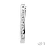 CHANNEL SET DIAMOND HOOP EARRINGS