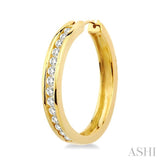CHANNEL SET DIAMOND HOOP EARRINGS
