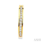 CHANNEL SET DIAMOND HOOP EARRINGS