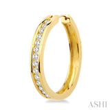 CHANNEL SET DIAMOND HOOP EARRINGS