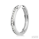 CHANNEL SET DIAMOND HOOP EARRINGS