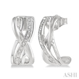 SILVER SWIRL DIAMOND EARRINGS