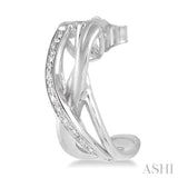 SILVER SWIRL DIAMOND EARRINGS