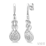 SILVER LOVE KNOT DIAMOND EARRINGS