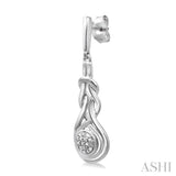SILVER LOVE KNOT DIAMOND EARRINGS