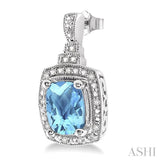 SILVER GEMSTONE & DIAMOND EARRINGS