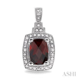 SILVER GEMSTONE & DIAMOND EARRINGS