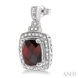 SILVER GEMSTONE & DIAMOND EARRINGS