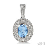 OVAL SHAPE SILVER GEMSTONE & DIAMOND EARRINGS