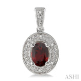 OVAL SHAPE SILVER GEMSTONE & DIAMOND EARRINGS