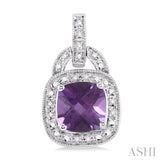 SILVER GEMSTONE & DIAMOND EARRINGS