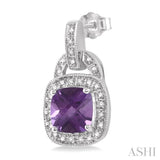 SILVER GEMSTONE & DIAMOND EARRINGS