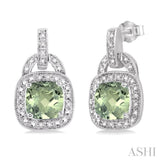 SILVER GEMSTONE & DIAMOND EARRINGS