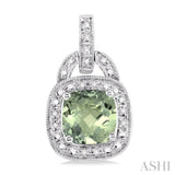 SILVER GEMSTONE & DIAMOND EARRINGS