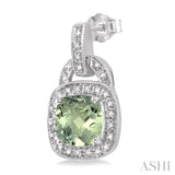 SILVER GEMSTONE & DIAMOND EARRINGS