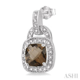 SILVER GEMSTONE & DIAMOND EARRINGS