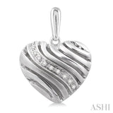 SILVER HEART SHAPE DIAMOND EARRINGS