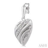 SILVER HEART SHAPE DIAMOND EARRINGS