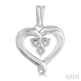 SILVER HEART SHAPE DIAMOND EARRINGS
