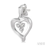 SILVER HEART SHAPE DIAMOND EARRINGS