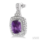 SILVER GEMSTONE & DIAMOND EARRINGS