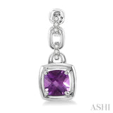 SILVER GEMSTONE & DIAMOND EARRINGS